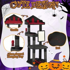 Gothic Cat Scratching Post Indoor 8 Style Activity Ghost Face Halloween House