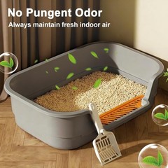Low Entry Litter Box Senior Cats Extra Large Cat Litter Box W/ High Sides Kitten