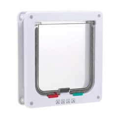 4 Way Pet Door Cat Puppy Dog Magnetic Lock Lockable Flap Door Frame Magnetic ABS