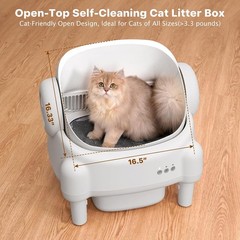 Self Cleaning Cat Litter Box Open Top Automatic Litter Box With App Control
