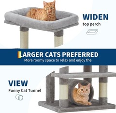 74″ Large Cat Tree for Big Cat Multi-Level Tower w/ Scratching Post Condo Perch