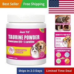 Just Try 7OZ Taurine for Cats & Dogs with CoQ10 – Heart Supplement Powder Suppor