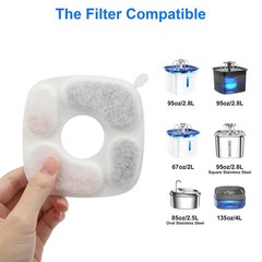 24x Replacement Filters & Pre-Filter Sponges for Cat Dog Pet Water Fountain 2–4L
