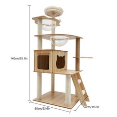 5-Tiers Cat Tree Tower Scratching Posts Cat Condo Trees for Large Cats Bed Toy