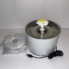 Daisy Flower Flowing Water Plug In Cat Fountain With 5 Included Filters