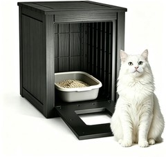 Cat Litter Box Enclosure, Multi-Purpose Resin Hidden Cat Litter Cabinet, Indo…