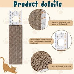 4 PCS 15 Inch Door Hanging Cat Scratcher Cardboard Board Reversible Pad Mat