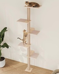 80inch Tall Cat Tree Wall Mount 15.8in Top Perch Bed Large Adult Cats Adjustable