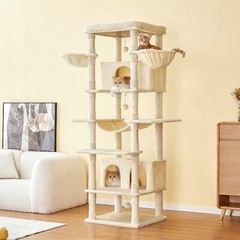 77.6” Cat Tower for Large Cat Climbing Tree Condo Playing House Activity Center