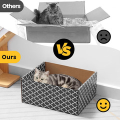 Cardboard Cat Scratcher Box with 3PCS Extra-Large Double-Sided Scratching Board,