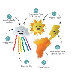 Fringe Studio Plush Cat Toy Set, Purr-FECT Weather, Large, Purr-fect Weather