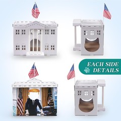 White Cardboard Cat Houses for Indoor Cats, Cat Scratcher House, Cat Play Hou…