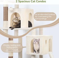 Globlazer 70in Heavy Duty Cat Tree Tower Beige F70 Pro