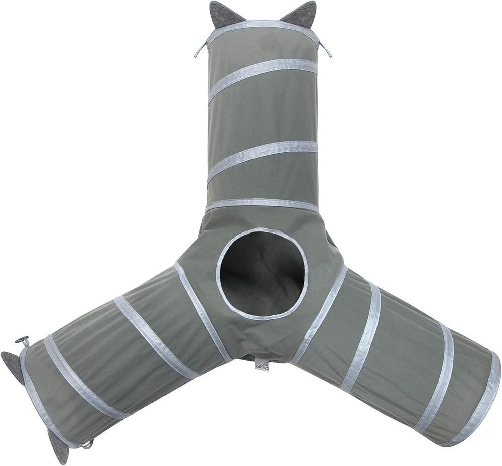 Oversized 44.5″ Gray Cat Tunnel – Active Play Hideaway for Cats & Kitties