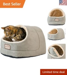 Sage Green & Beige Cat Bed 18×12 – Hand Wash & Waterproof Features