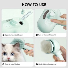 Dog Brush Cat Brush for Shedding, 3 in 1 Self Cleaning Steam Dog and Kitty Brush