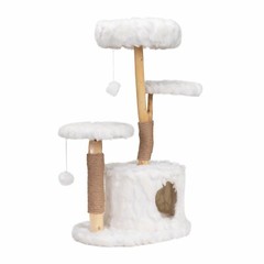 COZIWOW Modern Cat Tree Tower for Large Cats Real Branch Luxury Cat Condo Wood