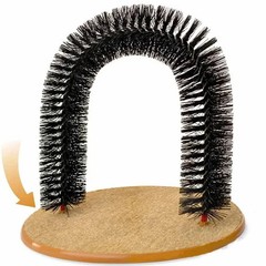 Cat Toy Arch Self Groomer – Feline Massage Brush with Scratching Pad Interactive
