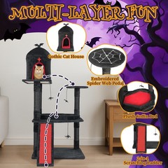 Gothic Cat Scratching Post Indoor 8 Style Activity Ghost Face Halloween House