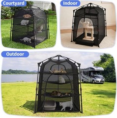 Catio Outdoor Cat Enclosure Pop up Cat Tower Tent Cat Playpen w/Breathable Mesh