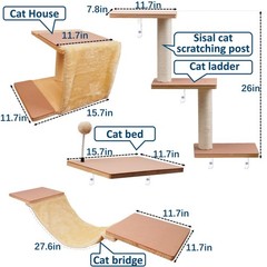 Sublimei Cat Shelves For Wall Solid Wood Cat Wall Furniture Cats House Bed