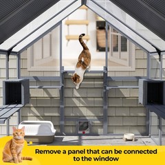 COZIWOW 9′ Cat Catio Extra Large Catio Outdoor Cat Enclosure w/ 7 Platforms NEW