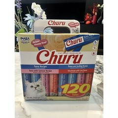 Inaba Churu Grain-Free Tuna Variety Lickable Cat Treat, 0.5-oz tube, 120 count