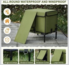 Heated Cat House Pet Outdoor Winter Insulated Green 16.5″x12.5″x17.7″