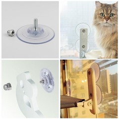 SquEqu 4 Pack Cat Window Perch Suction Cup Replacement with Transparent