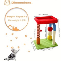 2-in-1 U-Shaped Cat Tree Tower with Scratching Post, Sisal Toy Ball, and Perch