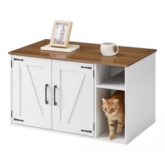 HOOBRO Cat Litter Box Enclosure Cat Washroom Cat House 31.5″ x 17.7″ x 18.7″