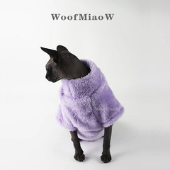 Pet Cat Sweater Home Fur Autumn and Winter Warm Solid Color Soft Arctic Velvet S