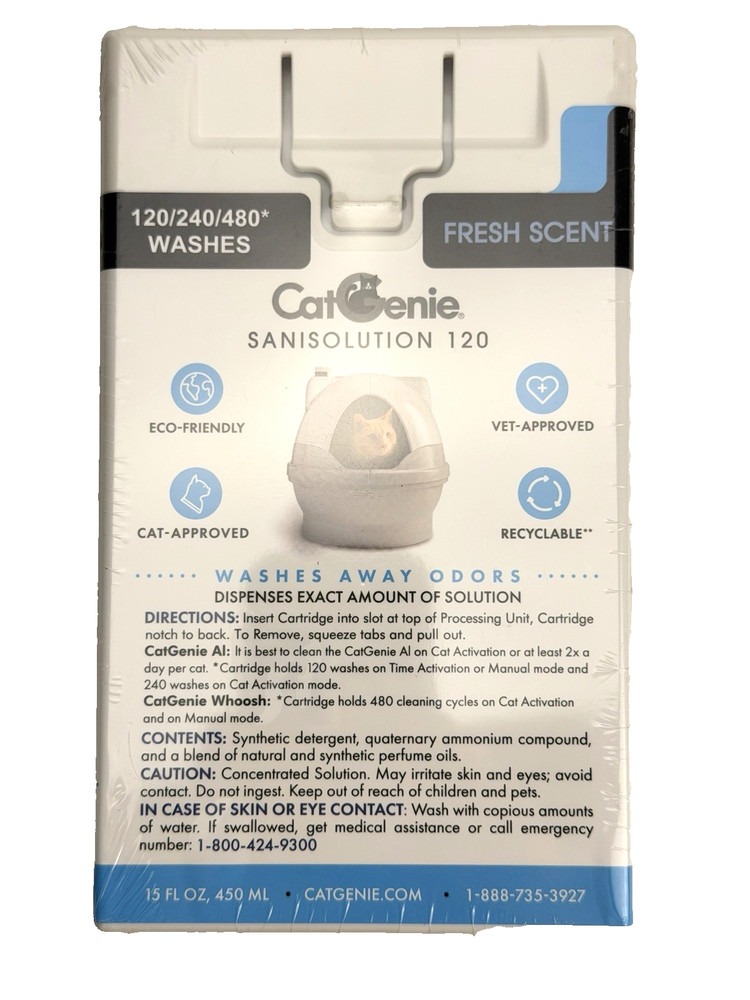 CatGenie SaniSolution 120/240/480* Fresh Scent Washes Away Odors