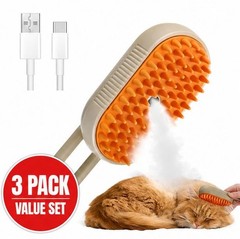 3 Pack Pet Steam Brush Grooming Comb Cat Dog Rabbit Ferret Massage Spray Brush