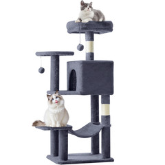 Cat Tree Red And Black Tower Climbing Tower 44″ Hammock Sisal Scratching Post