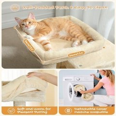 30″ Cat Tower Condos Scratching Posts Ramp Balls Beige Small-Med Indoor Cats New