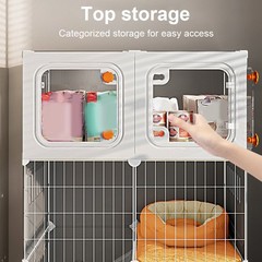 Integrated Cat House Hammock Cat Crate Indoor Catio Indoor Pet Cat House (Grey)