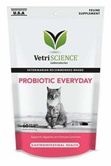 VetriScience Probiotic Everyday for Cats, Digestive Support Supplement (60Chews)