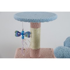 71 Inch Flower Cat Tree with Large Condo Removable Flower Cushion and Hammock