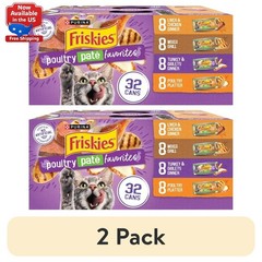 (2 pack) Purina Friskies Pate, Soft Poultry Variety Pack, Wet Cat Food 5.5oz Can