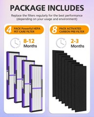 4 Pack FLT4850PT HEPA PET CARE Filter B Replacement Compatible with Guardian …