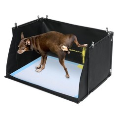 HOMBYS Dog Pee Pad Holder with High Walls, 33.8″L x 28″W x 17.7″H, Black