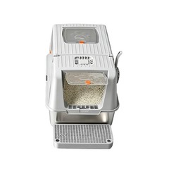 Stainless Steel Cat Litter Box with Lid, Extra Large Enclosed Metal Litter Pan w
