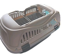 Whisker City Cat Carrier and Kennel – Front Load 22″W x 12″H x 12″D Gray Taupe