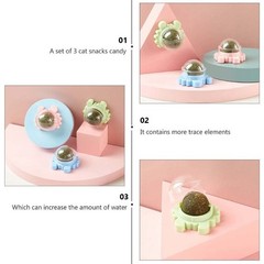 3Pcs Natural Catnip Kitten Mint Balls Safe Healthy Teeth Cleaning Dental Cat Toy