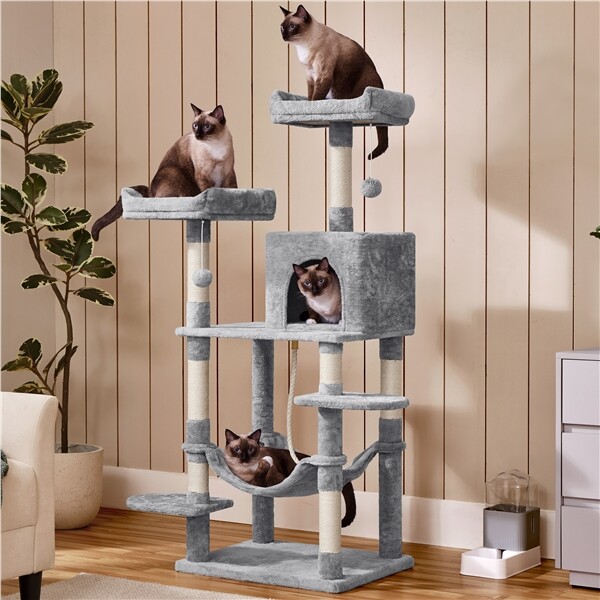 Large Cat Tree Cat Tower Playing House Condo w/Scratching Posts for Indoor Cats