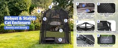 Catio Outdoor Cat Enclosure Pop up Cat Tower Tent Cat Playpen w/Breathable Mesh
