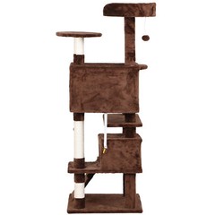 54″ Cat Tree Tower for Indoor Cats Multi-Level Furniture w/Scratching Post Brown