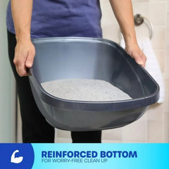 Petmate Hi-Back Open Top High Sided Cat Litter Box 23″” Plastic Cat Litter Pan