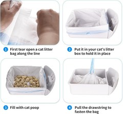 Extra Large 120 Count Cat Litter Liners – Easy Disposal with Drawstring Closure